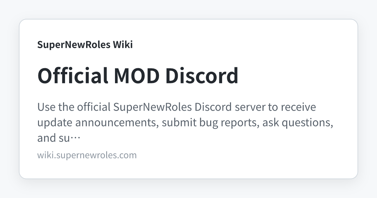 Mod Call Discord Image MOD公式Discord | SuperNewRoles Wiki