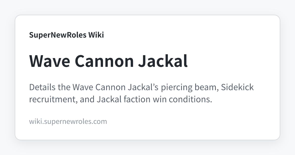 Wave Cannon Jackal | SuperNewRoles Wiki